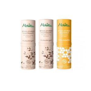 Melvita - 2 sicks à lèvres argan nourrissant + 1 stick à lèvres réparateur Gratuit