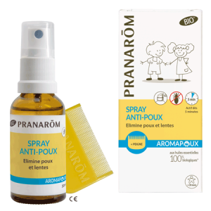 Pranarôm - Aromapoux : spray anti-poux BIO +  peigne