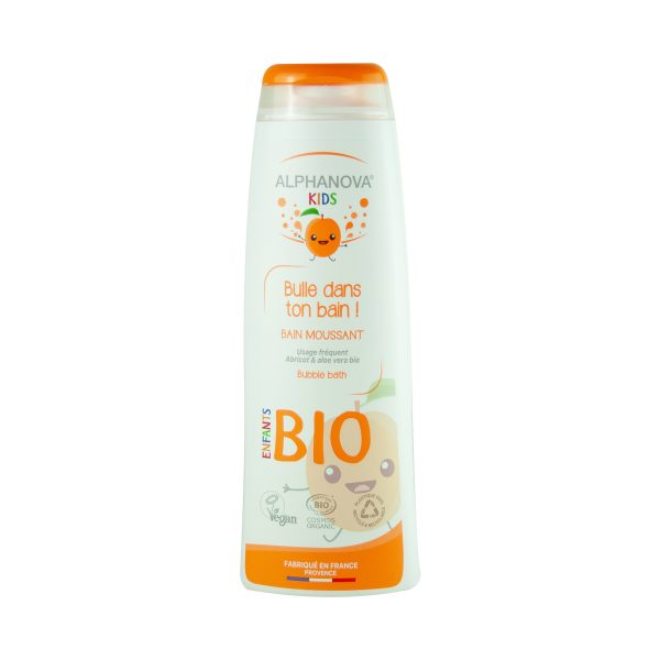 Alphanova - Bain moussant Bio - Bulle dans ton bain - Abricot et Aloé - 250 ml