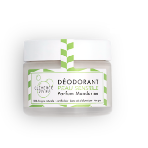 Clémence et Vivien - Baume déodorant naturel pour peaux sensibles - Mandarine - 50 g