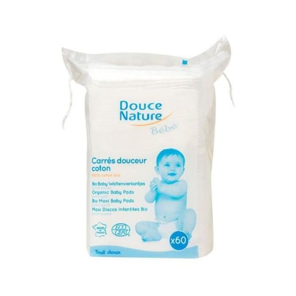 Douce Nature - Carrés Maxi Baby en coton BIO - 60 pièces