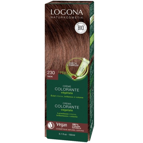 Logona - Crème colorante végétale Bio - 230 Teck - 150 ml