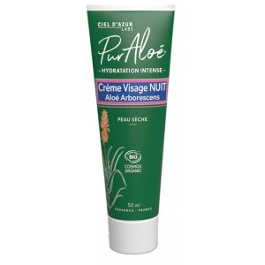 Pur'aloe - Crème visage de nuit Bio - Aloé Arborescens - 50 ml