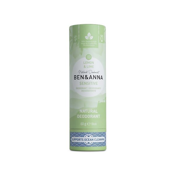 Ben & Anna - Déodorant solide naturel - Sensitive - 60 g - Lemon Lime