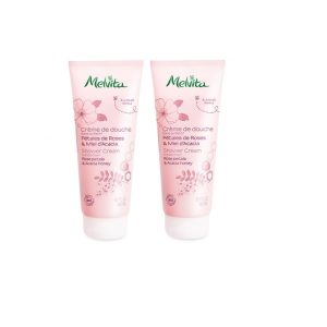 Melvita - Duo de crème  de douche Bio Pétales de Roses et Miel d'Acacia - 2 x 200 ml