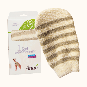 Anaé - Gant lavant et exfoliant - Lin et coton Bio