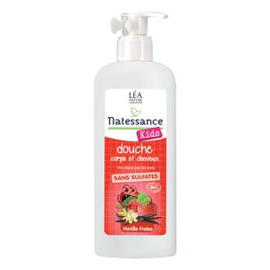 Natessance - Gel douche corps et cheveux Kids vanille-fraise 500 ml