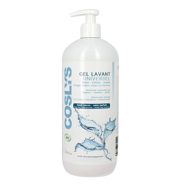 Coslys - Gel lavant BIO sans savon sans parfum 1 l