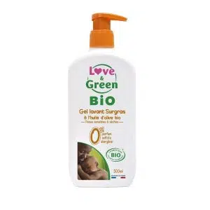Love & Green - Gel lavant surgras BIO - peaux sensibles et sèches - 500 ml