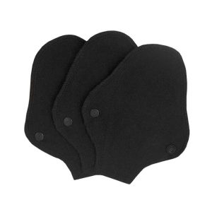 Imse Vimse - Mini protège-slips lavables - coton BIO - Noir - pack de 3
