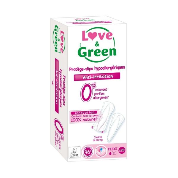 Love & Green - Protège-slips Anti-irritations - Flexi - 28 pièces