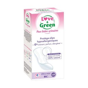 Love & Green - Protège-slips fuites urinaires - Ultra mini - 28 pièces