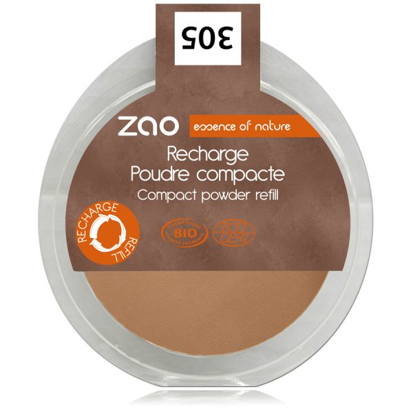 Zao - Recharge Poudre Compacte Visage 305 (Chocolat au lait) - 9 g