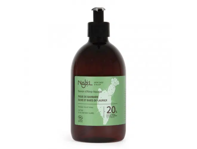 Najel - Savon d'Alep liquide 20% huile de baies de figue de Barbarie BIO - 500 ml
