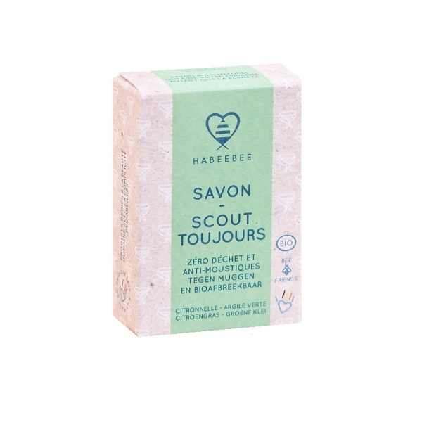 HABEEBEE - Savon Scout toujours - Argile verte et citronnelle - 100 g