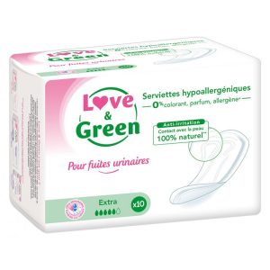 Love & Green - Serviettes fuites urinaires - Extra - 10 pièces