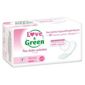 Love & Green - Serviettes fuites urinaires - Normal - 12 pièces