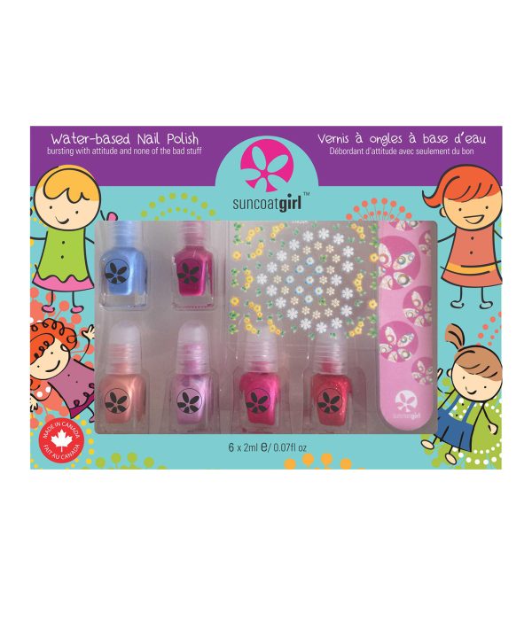 Suncoatgirl - Set de 6 minis vernis à ongles pour enfant et accessoires - à partir de 3 ans