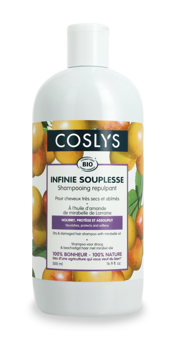 Coslys - Shampoing BIO cheveux secs huile de mirabelle 500 ml