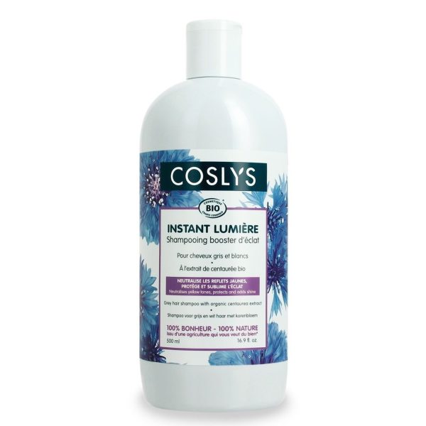Coslys - Shampoing booster d'éclat cheveux gris et blancs 500 ml