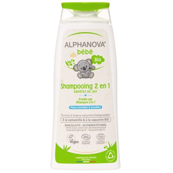 Alphanova - Shampooing 2 en 1 croûtes de lait et usage fréquent - 200ml