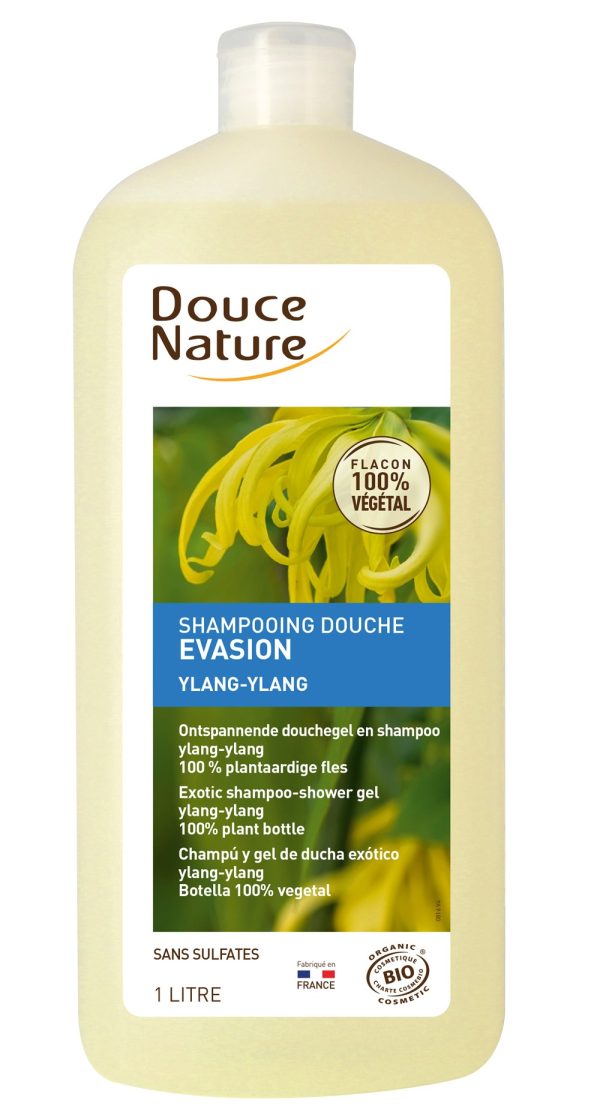 Douce Nature - Shampooing-douche Evasion - Ylang Ylang - 1 litre