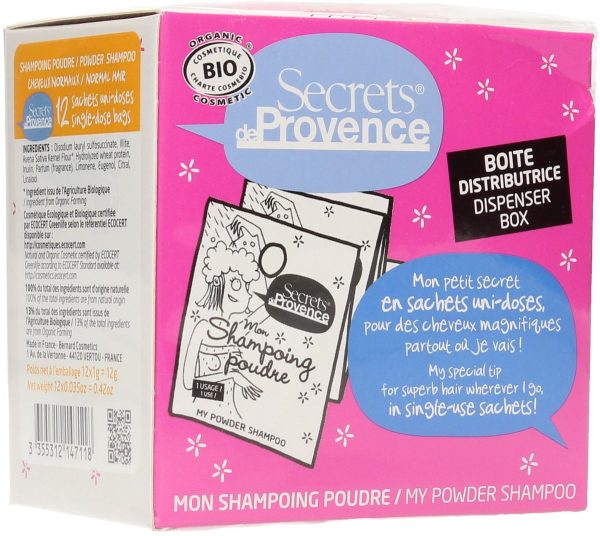 Secrets de Provence - Shampooing en poudre Cheveux normaux 12 sachets