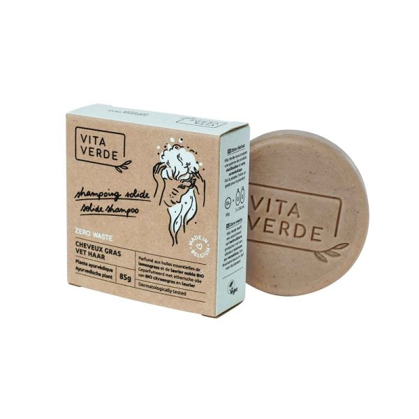 Vita Verde - Shampooing solide - Cheveux gras - 85 g