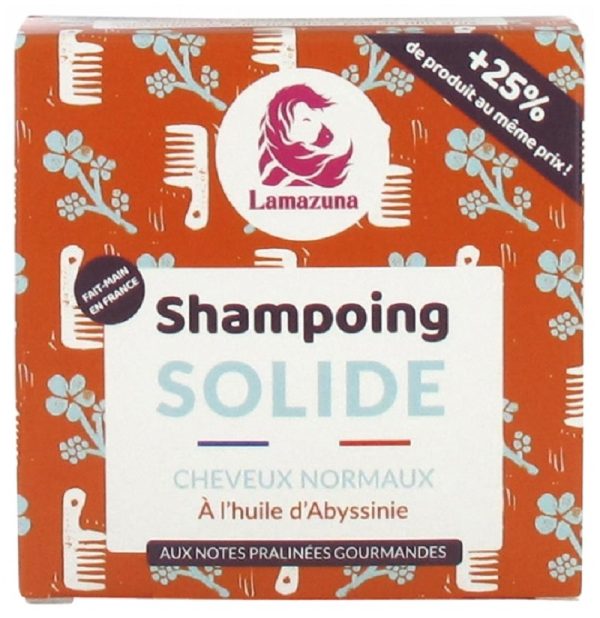 Lamazuna - Shampooing solide - Cheveux normaux - Huile d'Abyssinie - 70 ml