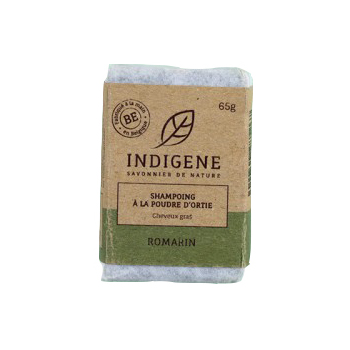 Indigène - Shampooing solide - Ortie romarin - 65 g